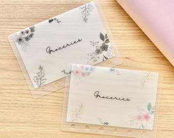 A7 Cash Envelopes | Matte Floral Vellum Laminated Cash Envelope | Budgeting Envelopes | Custom Cash Envelope | A7 Budget Binder