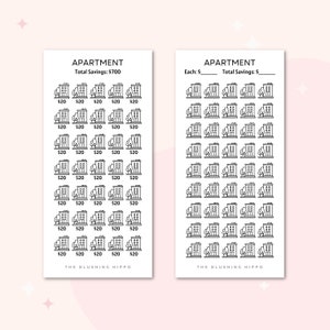 Apartment Savings Challenge | Apartment Savings Tracker | Rent Savings Challenge | Rent Savings Tracker | Apartment Budget | Budget Binder