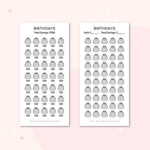 Birthday Savings Challenge Insert | Cash Envelope Insert | Budget Binder Insert | Laminated Reusable | A6 Budget Binder | Budget Tracker