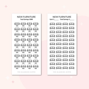 New Furniture Savings Challenge Tracker | Cash Envelope Insert | Budget Binder Insert | Laminated Reusable | A6 Budget Binder