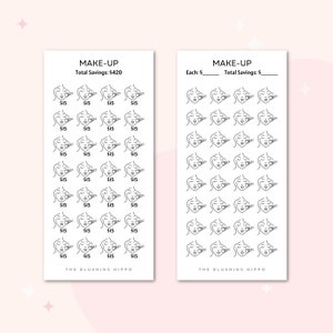 Make-up Savings Tracker | Self Care Budget | Skincare Budget | Self Care Savings | Budget Binder | Savings Tracker