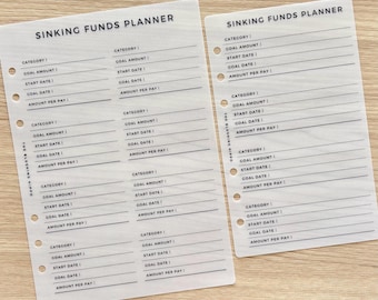 Sinking Funds Planner Laminated Dashboard