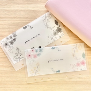Floral Matte Vellum Laminated Cash Envelope | Budgeting Envelopes | A6 Cash Envelope | Custom Cash Envelope