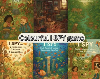 I Spy Game Printable Bundle – 20 Fun Seek-and-Find Activity Pages for Kids