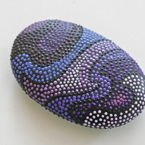 Purple Swirl Handpainted Ocean Rock