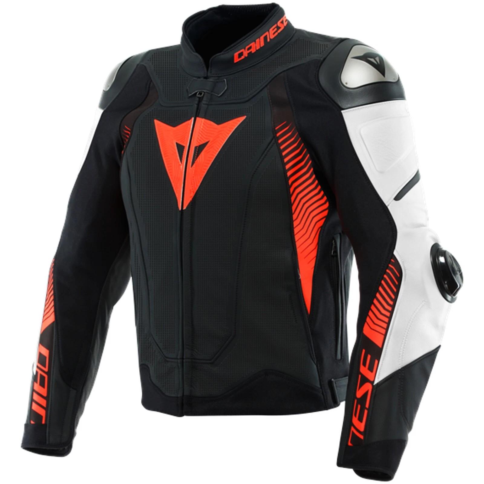 Dainese レザージャケット レッド/ホワイトジャンク Dainese Racing Leather Jacket - Red / White / Red