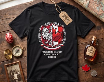 Polish Canadian Eagle Personalized T-Shirt | Polska Kanada Heritage Tee | Polish Heritage Month Gift | Dual Pride Shirt