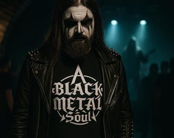 Black Metal Soul Tee: Unisex Heavy Cotton Rock T-Shirt