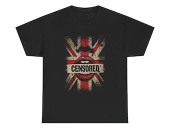 Censored Free Speech T-Shirt | Protest UK Union Jack Graphic Tee | Anti Censorship Streetwear