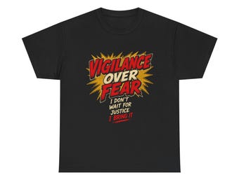 Vigilance Over Fear Comic T-Shirt, Retro Anti Hero Pop Art Streetwear