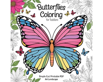 Butterfly Coloring Book for Toddlers, 50 Activity Pages (PDF A4 Landscape