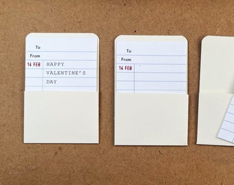 Mini ”Library Card” Valentines