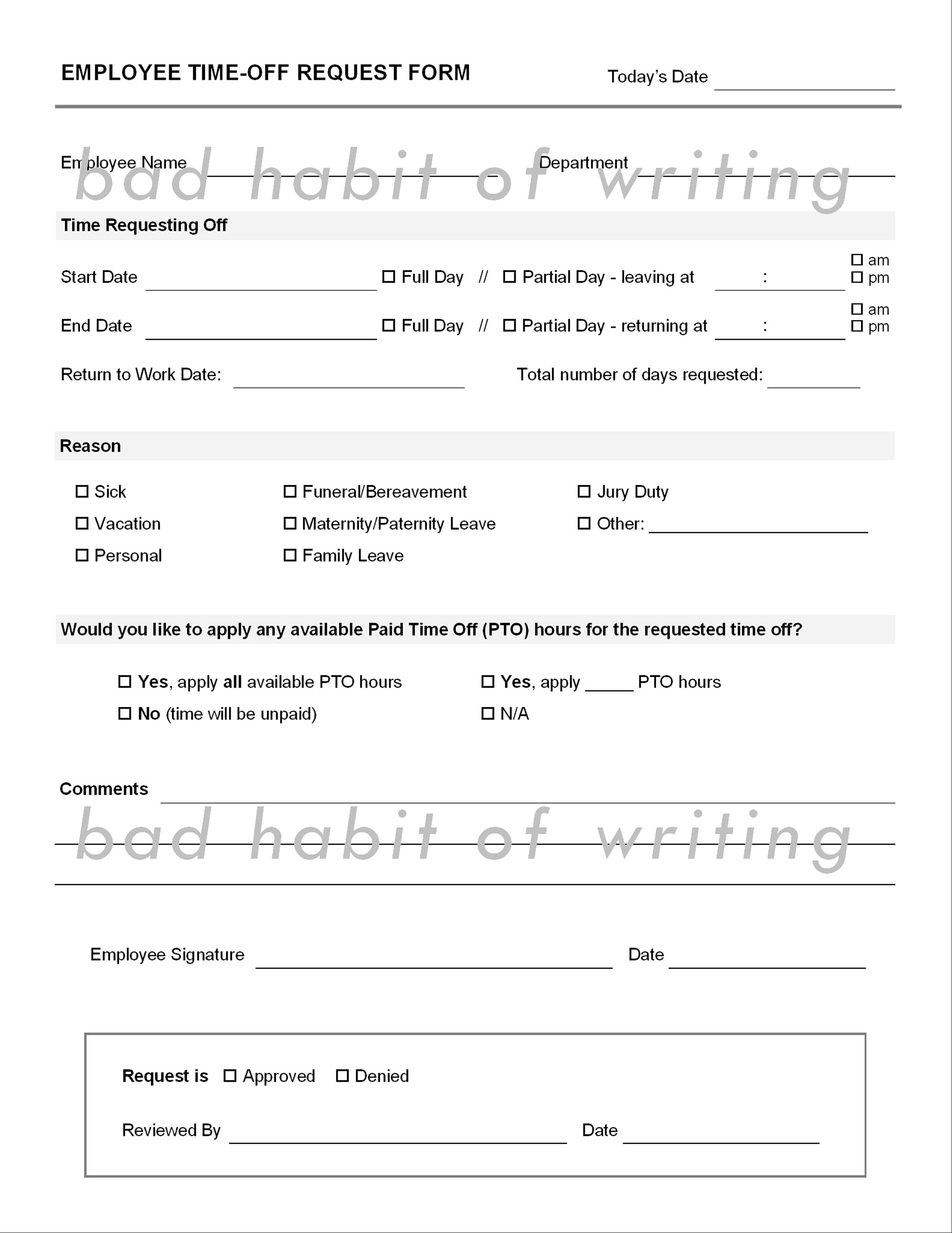 Employee Time off Request Form PDF Etsy Ireland employee-time-off-request-form-pdf-etsy-ireland
