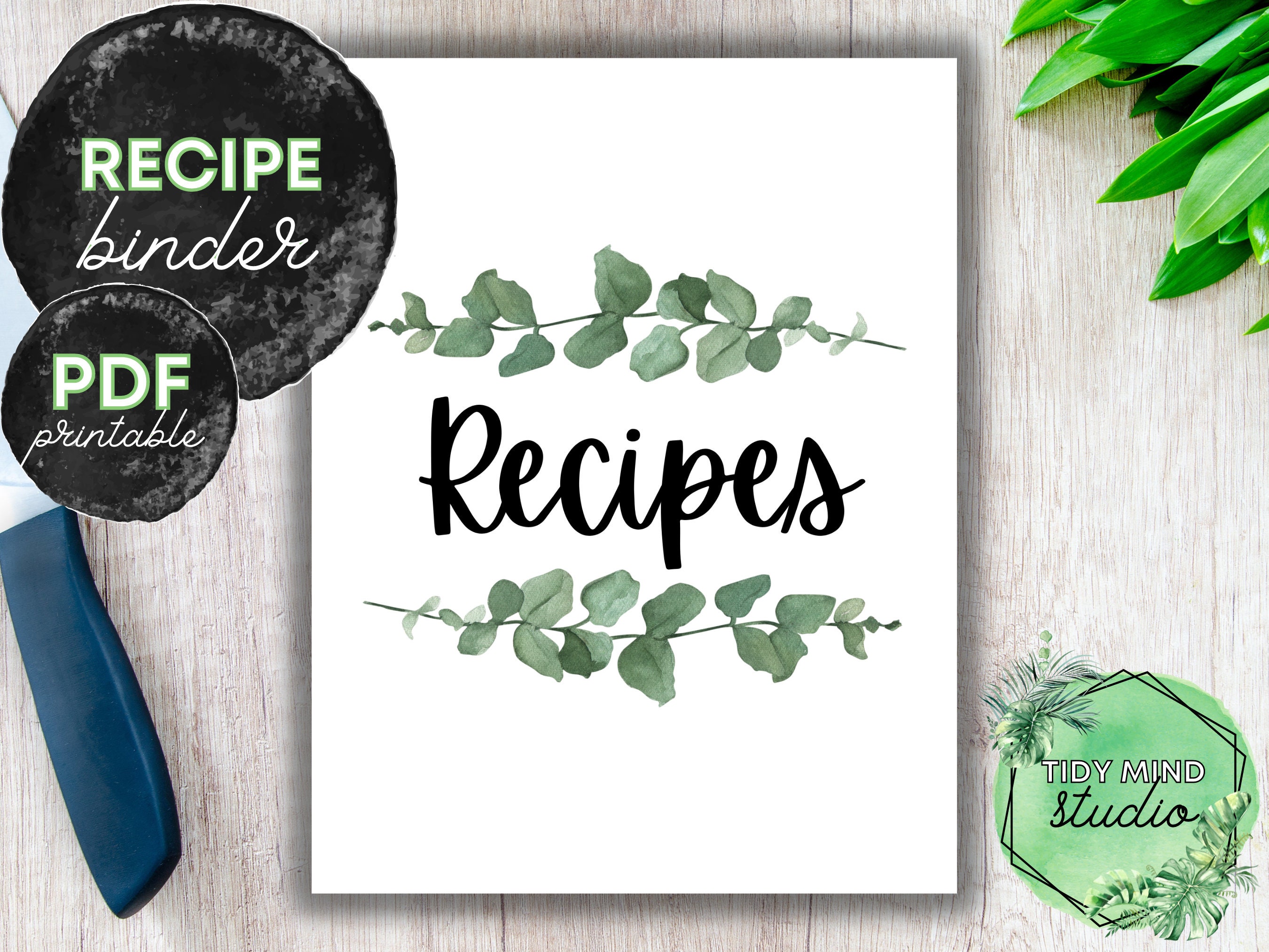 Printable Recipe Binder Pages Cover Pages for Recipe Book &amp; Organization Printable PDF INSTANT ...