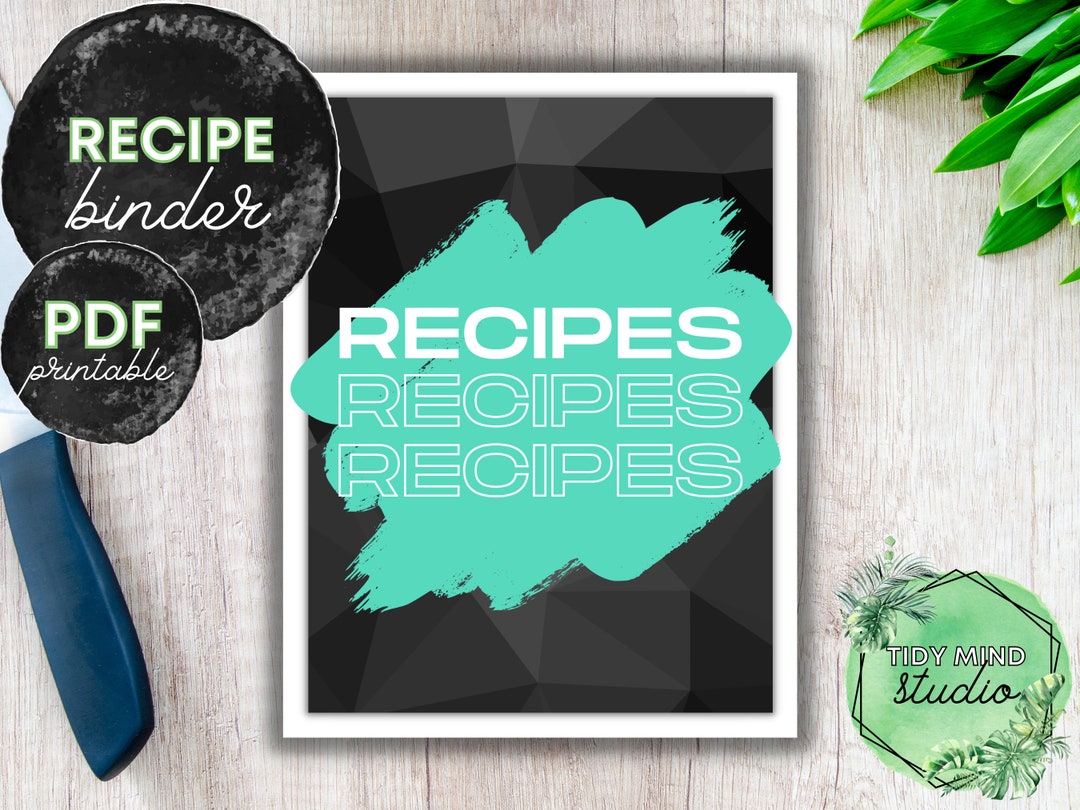 Printable Recipe Binder Pages Cover Pages for Recipe Book & Etsy