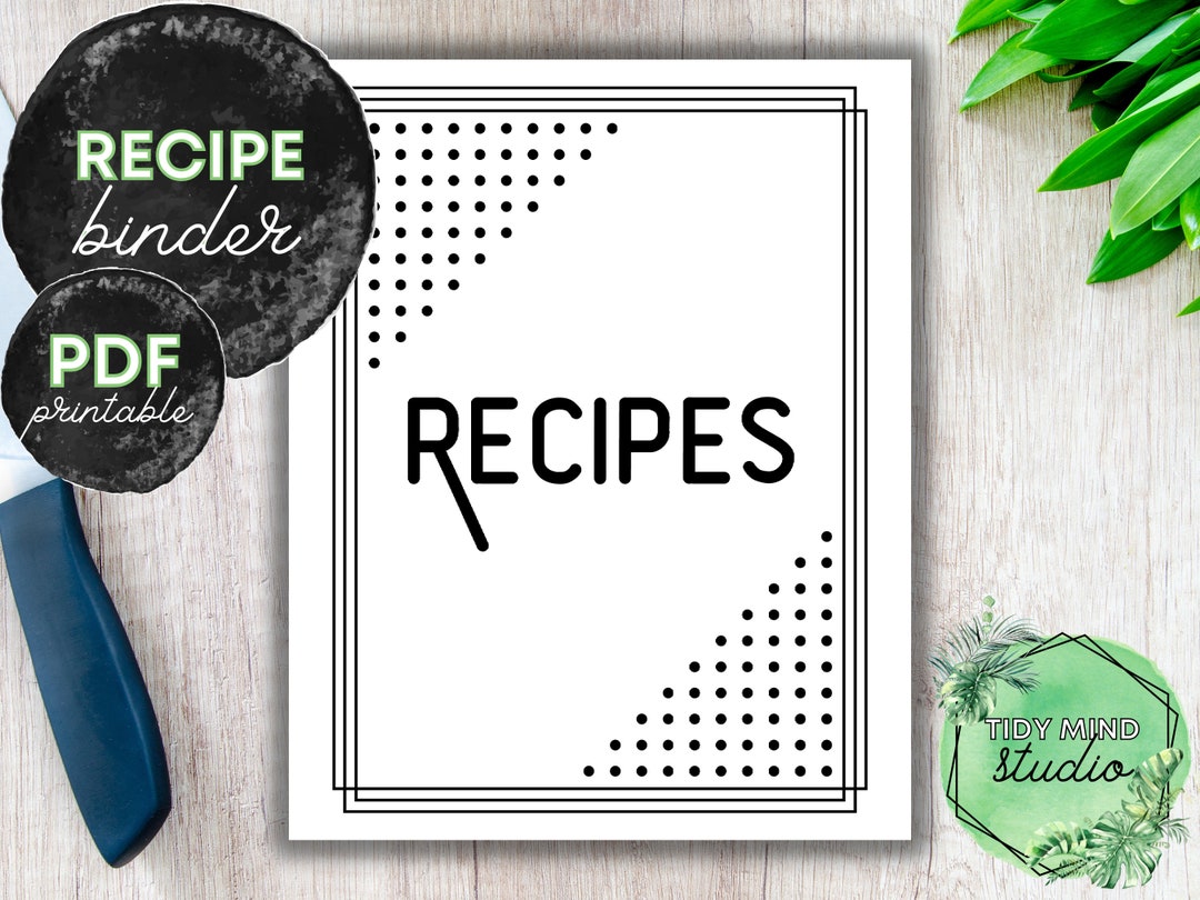 Printable Recipe Binder Pages Cover Pages for Recipe Book &amp; - Etsy