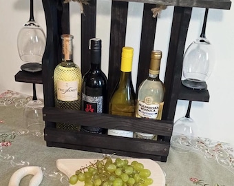 Wine Shelf Rustic Wine Shelf Birthday Gift Wedding Anniversary