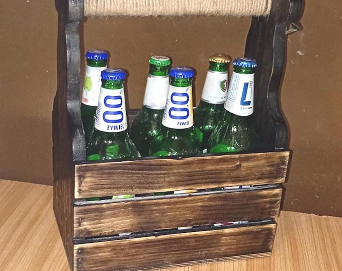 Custom Wood beer caddy gift Six pack beer crate Personalised groomsman gift Best man Usher Fathers Day gift Teacher Retirement Gifts for him