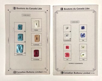 2 Vintage Salesmans Sample Button Cards/Canadian Buttons Limited, Collectible Buttons
