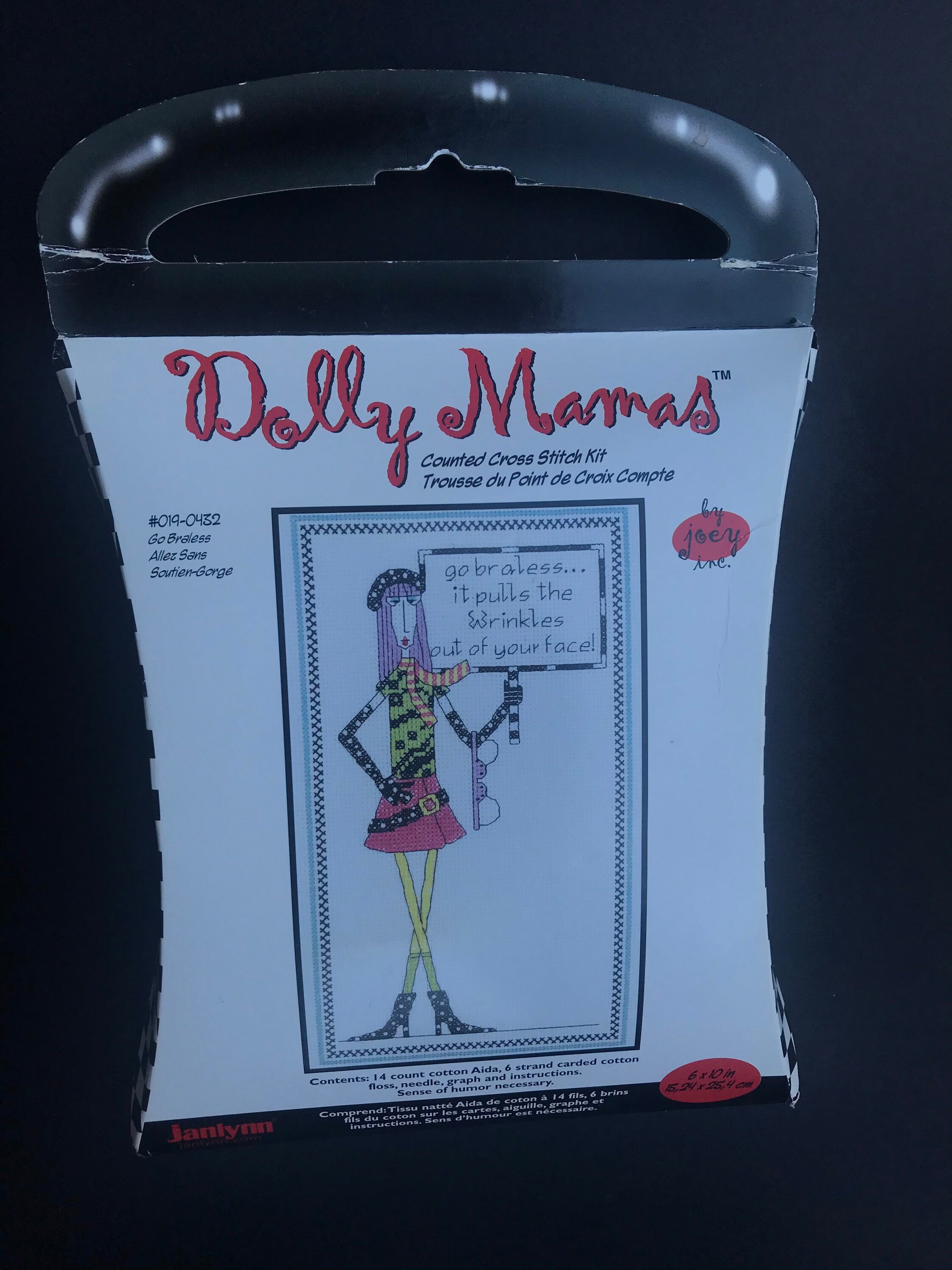 Dolly Mamas Cross Stitch Kit Go Braless... saca las arrugas Etsy