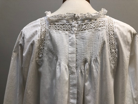 Antique Victorian/Edwardian Cotton Nightgown,  He… - image 2