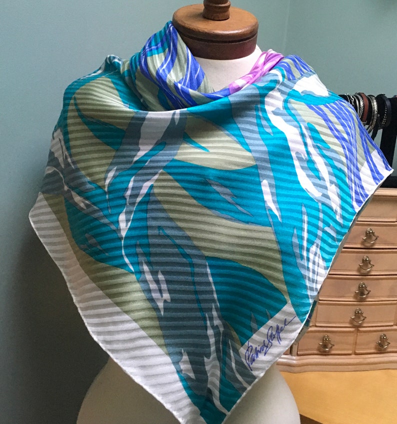 Silk Scarf Designer Patrick Stoffel Womens Neckwear | Etsy