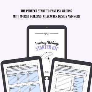 Fantasy Worldbuilding & Writing Kit PDF | Character Building, Magic System, Quest Templates | Printable Planner for Writers