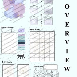 Ein digitales Bullet Journal | Druckbarer Kalender mit Expense Tracker, Kartenseite und Kalender | Dark Academia Aesthetik PDF