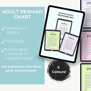Adult Reward Chart ADHD | Habit Tracker • Monthly Motivation Sticker Chart PDF • Digital Download