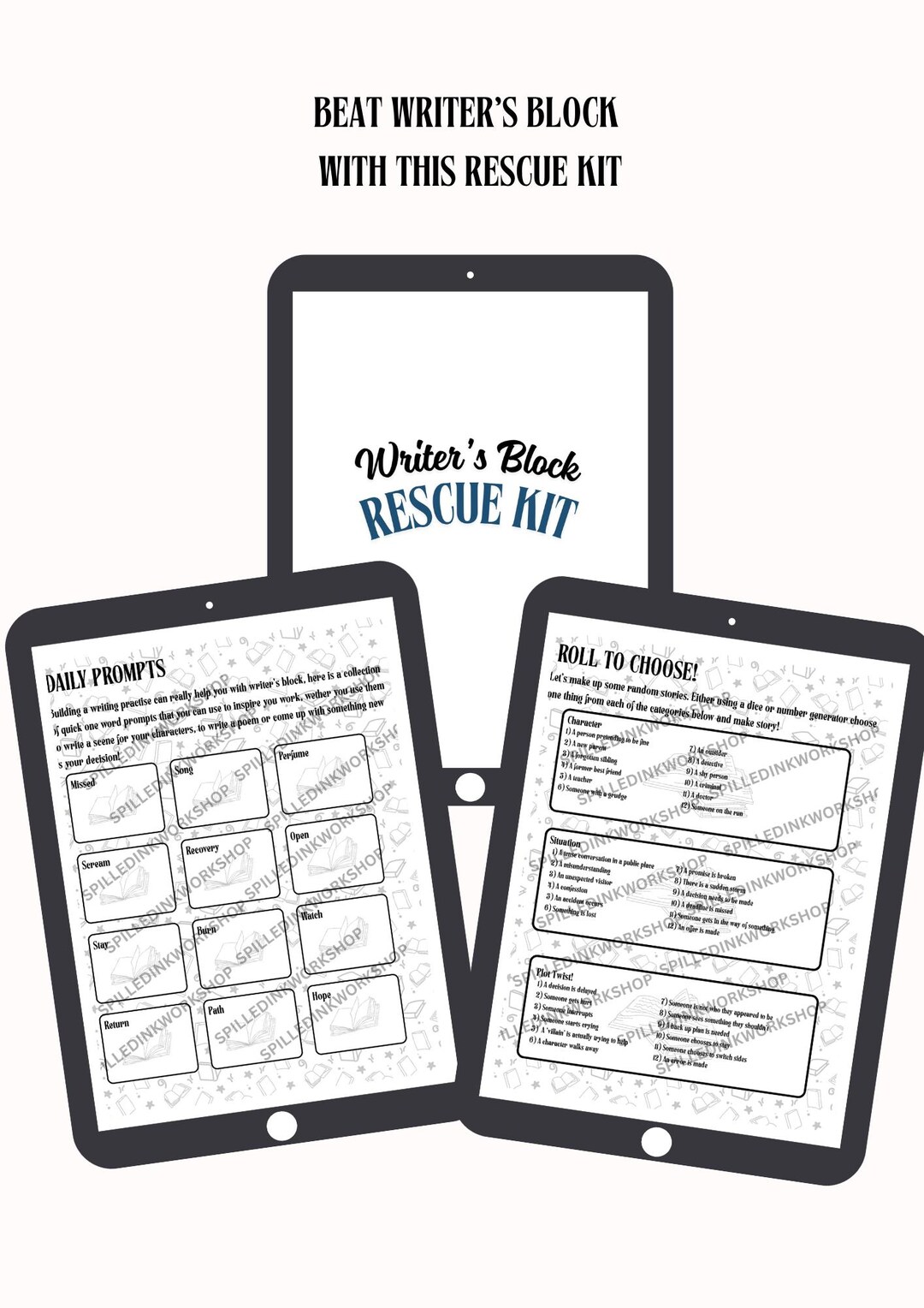 Writer's Block Rescue Kit: Writing Prompts, Mind Maps (printable PDF ...