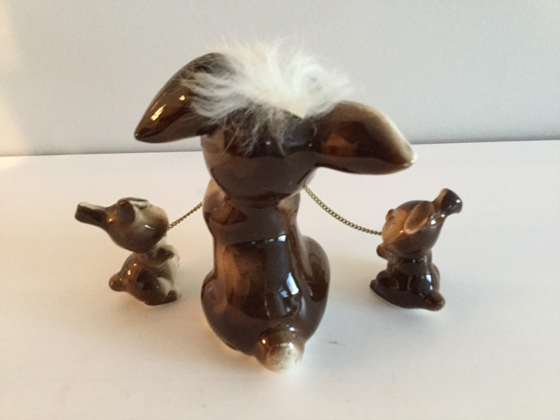 Vintage Bunny Rabbit Family Ornament Japan