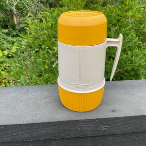 Vintage Yellow & Cream Thermos Model # 6202