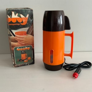 Vintage Orange Travel Kettle / In Car Beverage Heater / Cooky Travel Kettle