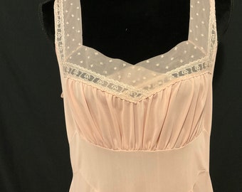 Vintage Bubblegum Pink Lexite Kayser Nightie / Ankle Length Nightie