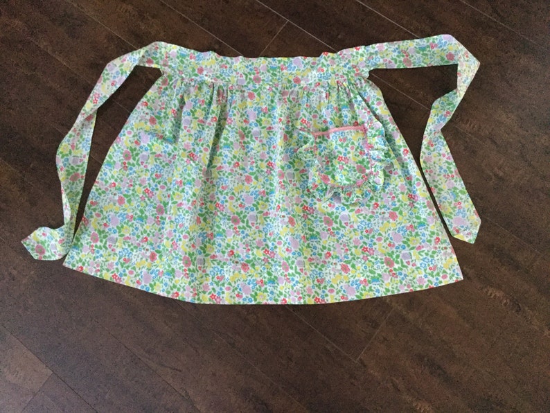 Vintage Floral Half Apron