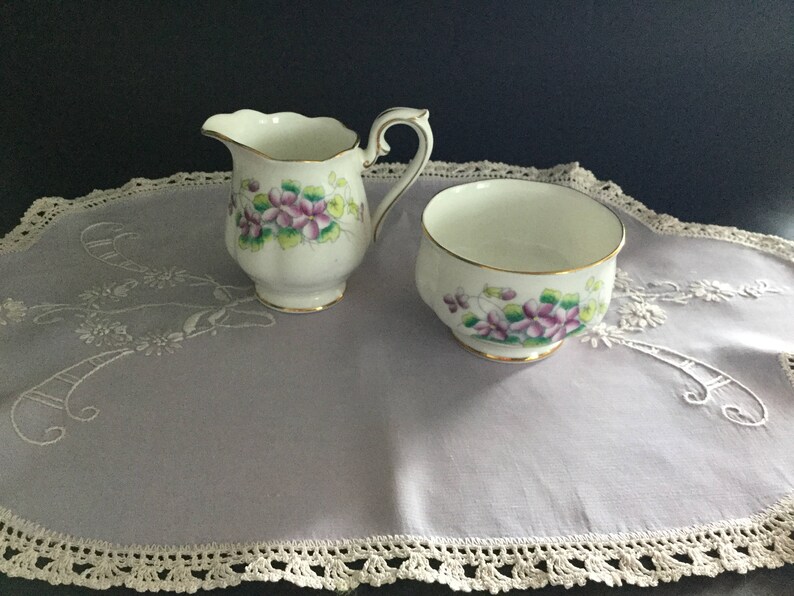 Royal Albert Sweet Violet Cream & Sugar image 1