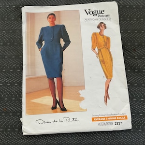 Vogue 2337 Patron de robe de créateur américain Oscar de la Renta / Taille 6,8,10 / FF non coupé