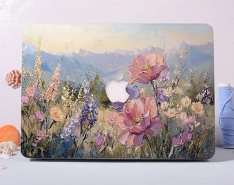 Flowers Oil Painting Hard Matte Case For Macbook Pro 13 14 15 16,Air 13 15,2025 M4/M5,A3240 A3434,Customizable Protective Case,Neo A18 Cover