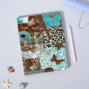 Custodia per iPad con motivo leopardato patchwork per iPad Air 7/6/5a generazione, iPad 11/10/9, iPad A16 11" 13", iPad Pro 2025/2024 13" 11", iPad Mini 6/7, scocca personalizzabile.