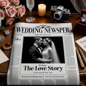 wedding newspaper template | newspaper wedding program | newspaper template | wedding newspaper | newspaper | birthday newspaper