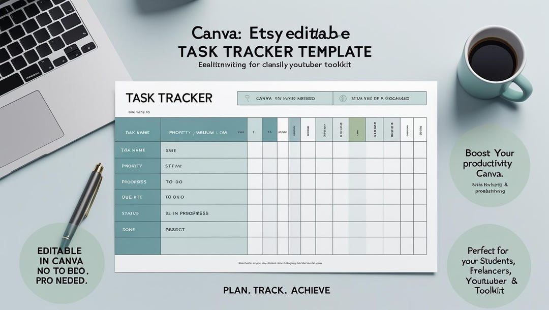Minimalist Task Tracker Template: Daily & Weekly Planner (digital ...