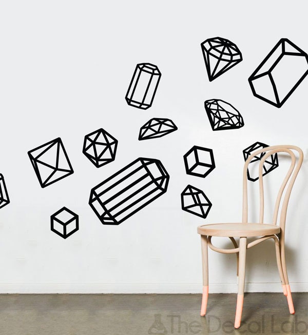 Isometrische Wandtattoos geometrischen Formen Wandgestaltung | Etsy