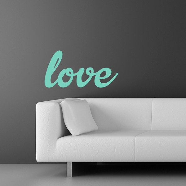 love wall decal wall words sticker modern script wall art Etsy