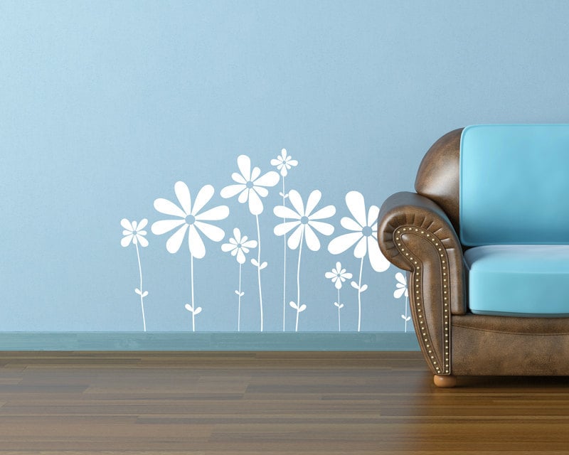 Flowers Vinyl Wall Decal Set Flower Wall Decals WALA119 Etsy