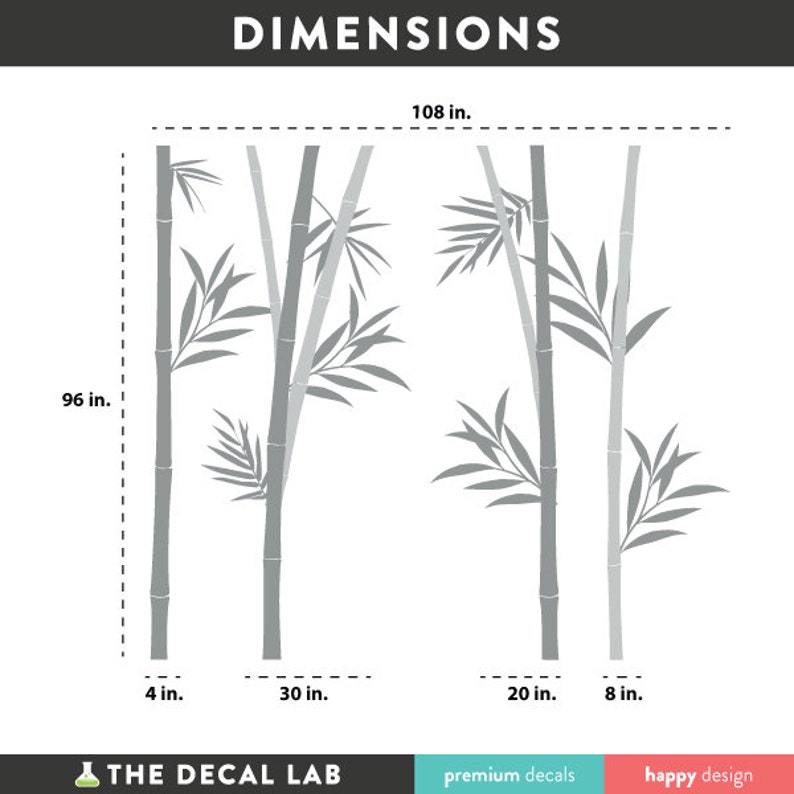 Bamboo Wall Decal Bamboo Stalks Nursery Wall Decals WAL2108 Etsy