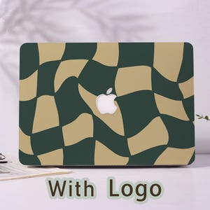 Capa rígida fosca xadrez verde para Macbook Pro 16/15/14/13, M5 M4 M3 M2 M1, Macbook Air 15/13 2025/2024/2023, capa personalizável para laptop