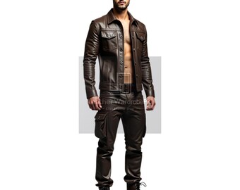 Classic Brown Leather Suit – Timeless Elegance and Rugged Charm