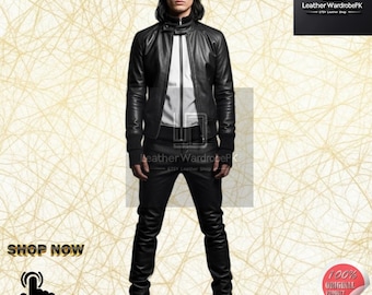 Black Leather Jacket & Pants Set | Unisex Streetwear Outfit