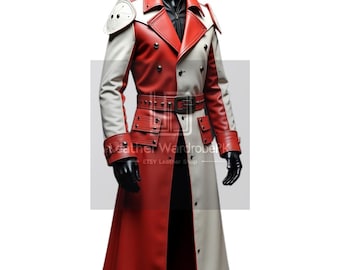 Cappotto in pelle rossa e bianca: audace, sorprendente e senza tempo