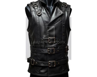 Men's Black Leather Vest – Rugged, Stylish and Timeless